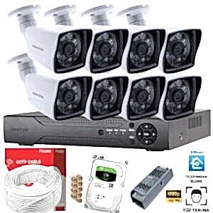 8 Kameralı Paket Güvenlik Kamerası Seti