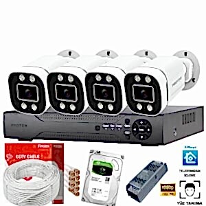Proton Renkli Gece Görüşlü 4 Kameralı Set