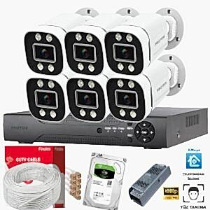 Proton Renkli Gece Görüşlü 6 Kameralı Set