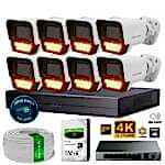 Proton 8 Kameralı Mikrofonlu Sesli 4K POE IP Kamera Seti