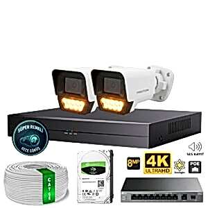 Proton 2 Kameralı Mikrofonlu Sesli 4K POE IP Kamera Seti