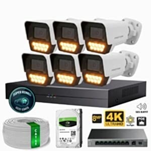 Proton 6 Kameralı Mikrofonlu Sesli 4K POE IP Kamera Seti