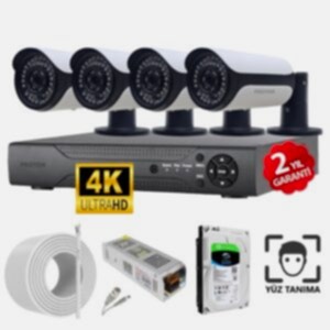 4 Kameralı AHD PRO Yüz Tanımalı Güvenlik Kamerası Seti