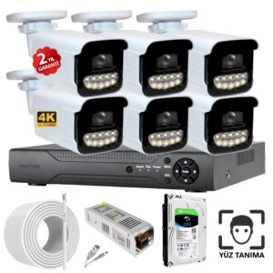 6 Kameralı Renkli Gece Görüş AHD PRO Güvenlik Kamerası Seti